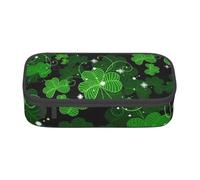 EVIUS Large Capacity Pencil Case St Patricks Day Leaves Print Big Pencil Pouch Portable with Zipper Compartments Storage Organizer Pencil Bags for Boys Girls Adults Teen Student Office School