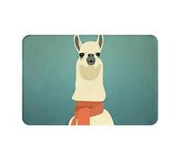 EVIUS Llama In A Scarf Door Mat Non Slip Washable Doormat Entrance Rug Welcome Mat, Indoor And Outdoor Doormats, Front Doormat,Entrance Door Mat For Inside, Hallway, Patio, Bathroom.40cm X 60cm