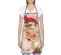 EVIUS Merry Christmas Apron For Men And Women,Kitchen Apron, Funny Apron,Convenient Pocket Apron, Adjustable Neck Strap And Waist Tie, Ideal For Cooking, Baking, Gardening