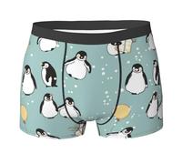 EVIUS Penguin Balloon Snowflake Graphic Underwear For Men,Men'S Underwear Breathable Underwear,Soft Boxer Briefs - Comfortable And Stylish Printed Boxers