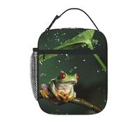 EVIUS Portable Lunch Bag Insulated Lunch Bags Frog and Rain Prints Bento Bag Reusable Lunch Bag Lunch Bag with Zipper for Men and Women Office Picnic