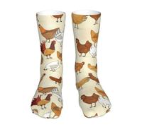 Evius Stay Stylish And Comfortable With A Brood Of Chickens Socks For Men And Women - The Perfect Casual Mid-Calf Compression Sockings With A Trendy Fashion Print Mid-Calf Socks 40cm.