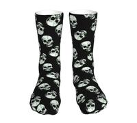 Evius Stay Stylish And Comfortable With Black Skull Socks For Men And Women - The Perfect Casual Mid-Calf Compression Sockings With A Trendy Fashion Print Mid-Calf Socks 40cm.
