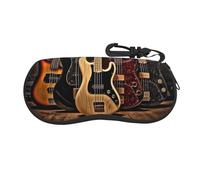 EVIUS Sunglasses Soft Case, Ultra-Light Portable Neoprene Zip Glasses Case, Travel Sunglasses Glasses Pouch, Aesthetic Printed Guitar Bass Music Musical Instruments Glasses Case For Men And Women
