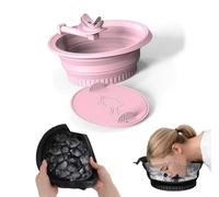 EVIYI Ice Face Bath Bowl with Built-in Tray | Collapsible Cold Plunge Tub for Skin Soothing & Puffiness Relief | Portable Silicone Facial Bowl for Gym, Travel & Home | Breathable Hose Ice Bath (Pink)