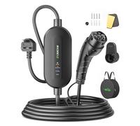 EVJUICION EV Charger Cable Type 2 to 3 Pin Plug 10M/32.8ft, [2.3kW, 10A] Electric Car Charger IP67/IP65, Type 2 Charging Cable 3 Pin with 4 LED Indicators, for Type 2 EVs and PHEVs