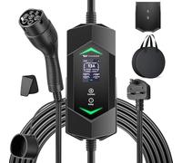 EVJUICION EV Charger Cable Type 2 to 3 Pin Plug, 3kW 6M Electric Car Charger, 6/8/10/13A 3 Pin EV Charger Cable for up to 12H Delayed Start Charging with 2.4″ LED Screen, IP65 Suitable for EVs & PHEVs