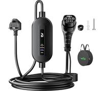 EVJUICION EV Charger Cable Type 2 to 3 Pin Plug 6M/19.7ft, [2.3kW, 10A] Electric Car Charger IP67/IP65, Type 2 Charging Cable 3 Pin with 4 LED Indicators, for Type 2 EVs and PHEVs
