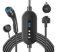 EVJUICION EV Charger Cable Type 2 to 3 Pin Plug 6M, [Max. 3.12kW, 6-13A] EV Charger 3 Pin Plug, Portable Electric Car Charger 0-12H Delay Timer, with LED Display, IP67/IP65 for Type 2 EVs & PHEVs