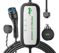 EVJUICION EV Charger Cable Type 2 to 3 Pin Plug 8M, 10A 3 Pin EV Charger Electric Car Charger, 2.3kW Type 2 Charging Cable 3 Pin IP67/IP54 with LED Indicators&Bag, for Type 2 EVs&PHEVs