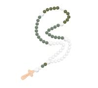 EVKILKJS Cross Baptism Silicone Rosary Catholic Cross Rosary Necklace Shower Baptism Party Supply Christian Communion Party Gifts, Green