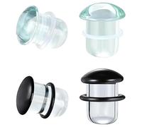 EVKILKJS Glass Stretching Kit for Ears Ear Gauge Stretching Kit with Rubber O-Rings Unique Design Smooth Glass 8MM Earlobe Piercing Expander 4PCS