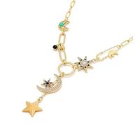 EVKILKJS Sun and Moon Necklace for Women Unique Funky Sparkly Charm Necklace Boho Necklaces for Women moon magic Jewelry Celestial Jewelry trendy Gift