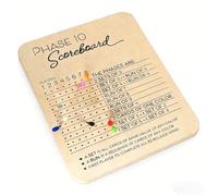 EVKILKJS Wooden 10-Stage Scoreboard with Round Tracker Reusable Family Party Game Scoreboard, for UNO, Poker, Mario Kart and Multi-Player Activities in Natural Wood Color