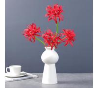 Evlasumflow 4pcs Artificial Red Spider Lily Flowers 19" Faux Lycoris Radiata Silk Equinox Flowers for Vase Bouquets Home Office Wedding Decor.(Red)