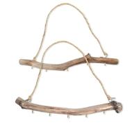 Evliery 2Pcs Natural Driftwood Decorative Branches Farmhouse Home Wall Hanging Decor Hanging Jewelry Organizers with 5 Hooks