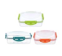 Evliery 3 PCS Sandwich Containers Lunch Boxes Microwave and Dishwasher Safe Kitchen Storage Containers with Upgraded Snaps