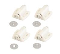 Evliery 4 Pack Single Magnet Cabinet Snap Invisible Furniture Door Rebounder Cabinet Wardrobe Door Closer Easy Install White