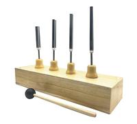 Evliery 4Pcs Accurate Frequency 256Hz 320HZ 384HZ 512Hz Music Tuning Fork Set Music Flat Fork Measure Gauge with Hammer High Guality