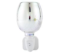 Evliery Fragrance Warmer Plug-in Safe Aromatherapy Heater Glass Wax Melt Warmer with 3D Fire-Work Effect Night Light UK Plug