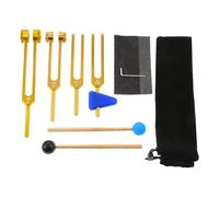 Evliery Tuning Fork 128Hz 256Hz 512Hz 528Hz Set for Sound Healing, Musical Instrument, Therapy, Sound Vibration Tools