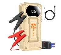 EVLIVE 2000A Jump Starter Power Pack - 12V Car Battery Booster for up to 9L Petrol & 8.5L Diesel Engines, Portable Power Bank with USB-C Quick Charge, LED Flashlight, IP67 Case & Smart Cables