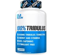 Evlution Nutrition 100% Pure Tribulus Terrestris Extract - Maximum Potency 90% Steroidal Saponins, Testosterone Booster and Estrogen Blocker Support - 60 Capsules