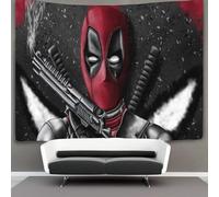 EVMILA 3D Marvel Deadpool Printed Wall Blanket Home Decoration Bedding Poster Wall Art Tapestry Tapestries Wall Hanging Soft Polyester for Bedroom,Decorations Beach Blanket College Dorm 130cmx150cm
