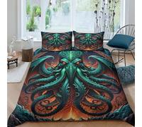 EVMILA Cthulhu 3D Printed Duvet Cover Set 3 Pieces Bedspread Soft Microfiber with Zipper Closure，Pillowcases for Teens And Adults Double（200x200cm）