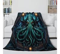 EVMILA Cthulhu Bedding Throw 3D Printed The Art of Horror Blanket Lightweight Fluffy Soft Cozy Plush Gifts for Holiday Bed Couch for Boys Girls All Season Couch Sofa 40x50inch(100x130cm)
