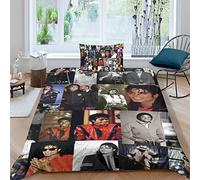 EVMILA Michael Jackson Duvet Cover 3D Printed for Boys Girls Quilt Cover Comforter Covers with Zipper Closure with Pillow Cases Bedding Set Soft Microfiber 2 Pieces Single（135x200cm）