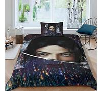 EVMILA Michael Jackson Duvet Cover Comforter Covers for Boys Girls 3D Print Quilt Cover with Pillow Cases Bedding Set Soft Microfiber with Zipper Closure 2 Pieces Single（135x200cm）