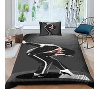 EVMILA Michael Jackson Quilt Cover Comforter Covers Duvet Cover for Boys Girls 3D Printed with Zipper Closure with Pillow Cases Soft Microfiber Bedding Set 2 Pieces Single(135x200cm)