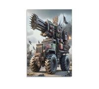 EVMILA Monster Trucks Art - The Canvas Prints of Reproduction Artwork Pictures on Canvas Wall Art for Home Office Decorations 12x18inch(30x45cm)