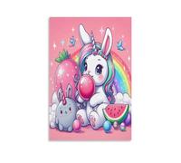 EVMILA My Little Pony Art - Modern Giclee Canvas Prints Landscape Pictures Artwork Paintings on Rainbow Unicorn Canvas Wall Art for Home Office Decorations 16x24inch(40x60cm)