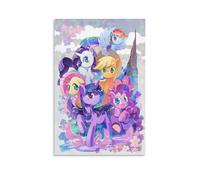 EVMILA My Little Pony Art - Modern Giclee Canvas Prints Landscape Pictures Artwork Paintings on Rainbow Unicorn Canvas Wall Art for Home Office Decorations 16x24inch(40x60cm)