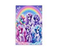 EVMILA My Little Pony Art - Modern Giclee Canvas Prints Landscape Pictures Artwork Paintings on Rainbow Unicorn Canvas Wall Art for Home Office Decorations 12x18inch(30x45cm)
