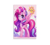 EVMILA My Little Pony Art - Oil Paintings Reproduction Modern Giclee Canvas Print Artwork Pictures on Rainbow Unicorn Canvas Wall Art for Home Office Decorations 16x24inch(40x60cm)