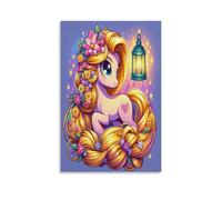 EVMILA My Little Pony Art - Oil Paintings Reproduction Modern Giclee Canvas Print Artwork Pictures on Rainbow Unicorn Canvas Wall Art for Home Office Decorations 08x12inch(20x30cm)