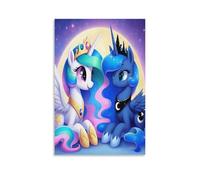 EVMILA My Little Pony Art - Oil Paintings Reproduction Modern Giclee Canvas Print Artwork Pictures on Rainbow Unicorn Canvas Wall Art for Home Office Decorations 12x18inch(30x45cm)