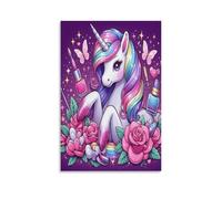 EVMILA My Little Pony Art - The Canvas Prints of Reproduction Artwork Pictures on Rainbow Unicorn Canvas Wall Art for Home Office Decorations 20x30inch(50x75cm)