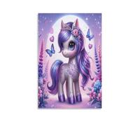 EVMILA My Little Pony Art - The Canvas Prints of Reproduction Artwork Pictures on Rainbow Unicorn Canvas Wall Art for Home Office Decorations 12x18inch(30x45cm)
