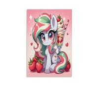 EVMILA My Little Pony Art - The Canvas Prints of Reproduction Artwork Pictures on Rainbow Unicorn Canvas Wall Art for Home Office Decorations 12x18inch(30x45cm)