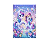EVMILA My Little Pony Art - The Canvas Prints of Reproduction Artwork Pictures on Rainbow Unicorn Canvas Wall Art for Home Office Decorations 24x36inch(60x90cm)