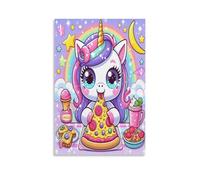 EVMILA My Little Pony Canvas Wall Art Customised Personalised Photo on Rainbow Unicorn Canvas for Bedroom Room Picture Digitally Printed 20x30inch(50x75cm)
