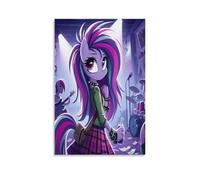 EVMILA My Little Pony Canvas Wall Art Customised Personalised Photo on Rainbow Unicorn Canvas for Bedroom Room Picture Digitally Printed 08x12inch(20x30cm)