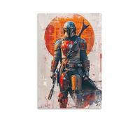 EVMILA Star Wars Art - The Canvas Prints of Reproduction Artwork Pictures on Mandalorian Canvas Wall Art for Home Office Decorations 16x24inch(40x60cm)