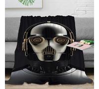 EVMILA Star Wars Bedding Blanket Throw 3D Printed C-3PO Lightweight Fluffy Gifts Soft Cozy Plush for Holiday Bed Couch for Boys Girls All Season Couch Sofa 70x80inch(180x200cm)