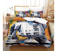 EVMILA Star Wars Comforter Covers 3D Print R2-D2 Duvet Cover for Boys Girls Quilt Cover Bedding Set with Zipper Closure with Pillow Cases Soft Microfiber 3 Pieces Single(140x200cm)