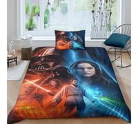 EVMILA Star Wars Comforter Covers 3D Printed Jedi Knight Duvet Cover for Boys Girls Quilt Cover with Pillow Cases Bedding Set with Zipper Closure Soft Microfiber 3 Pieces Single(135x200cm)